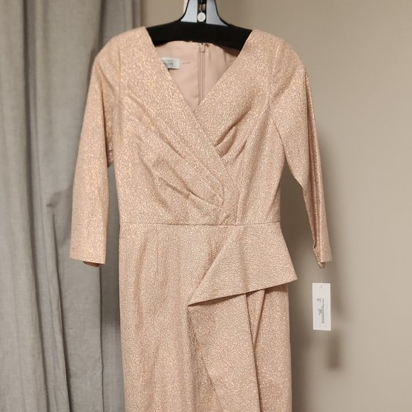 *NWT* Rickie Freeman for Teri Jon Metallic Rose GoldGown - Picture 8 of 8